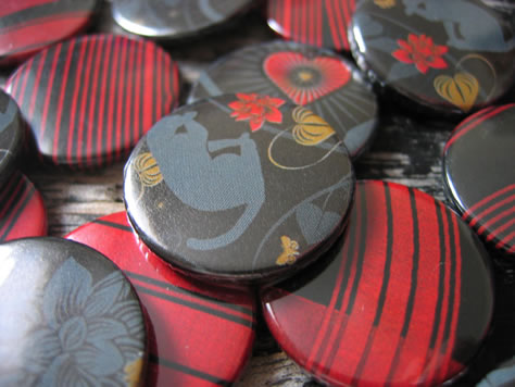 Badges made from random patterns