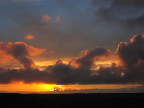 South Uist sunset at Howmore Hostel