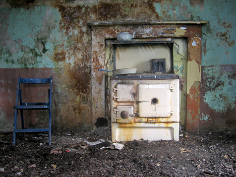 An abandoned blackhouse interior