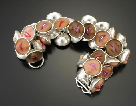 Margaux Lange - Bracelets made from Barbie smiles