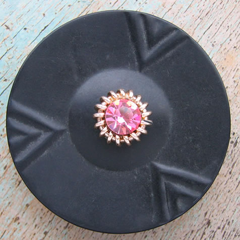Milomade Button Flower Brooch - Pink Bling - Eco Chic