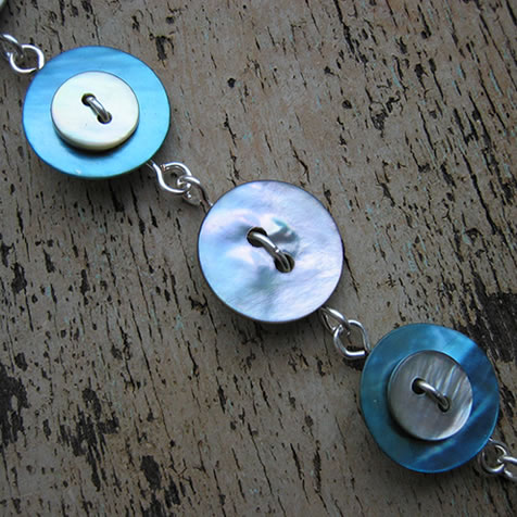 Milomade Button Chain Bracelet - Pearly - Eco Chic