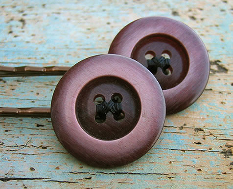 Vintage Button Hair Clips by Milomade