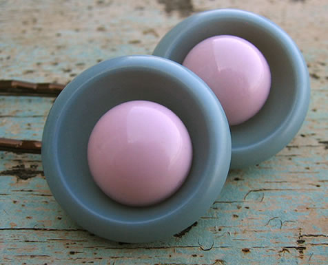 Vintage Button hair Clips by Milomade