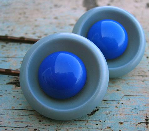Vintage Button Hair Clips by Milomade