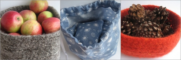 Snowdrops and Daisies - Large Bowls and Bags