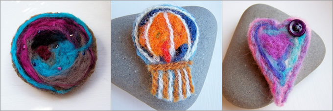 Mollimoo Felted Brooches