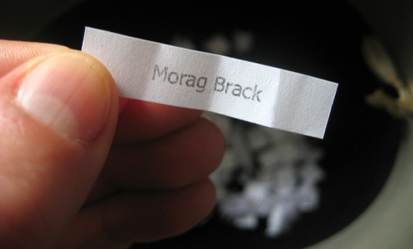 The first name out of the hat is Morag Brack