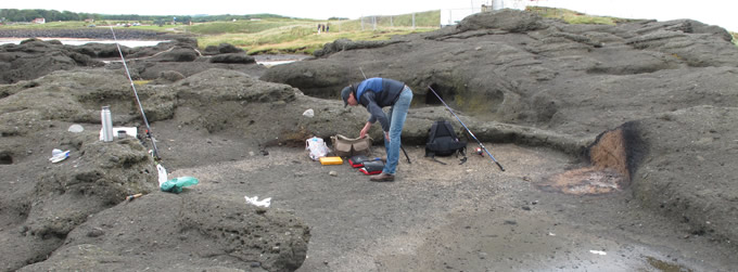 Dan sorting out his bait