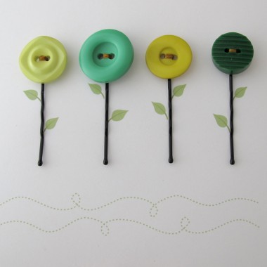 Button Hairclip Notecards - Mixed Vintage