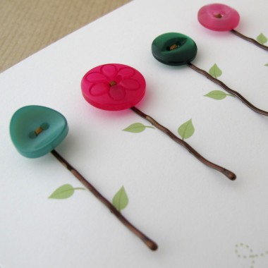 Button Hairclip Notecards - Mixed Vintage