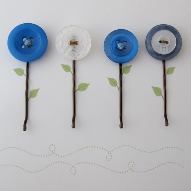 Button Hairclip Notecards - Mixed Vintage