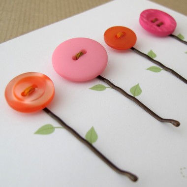 Button Hairclip Notecards - Mixed Vintage