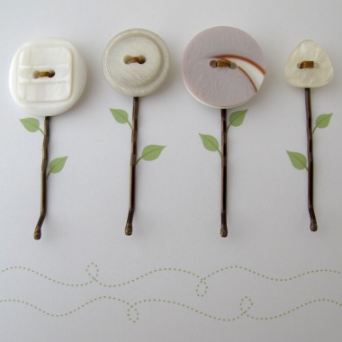 Button Hairclip Notecards - Mixed Vintage