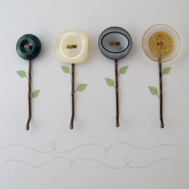 Button Hairclip Notecards - Mixed Vintage