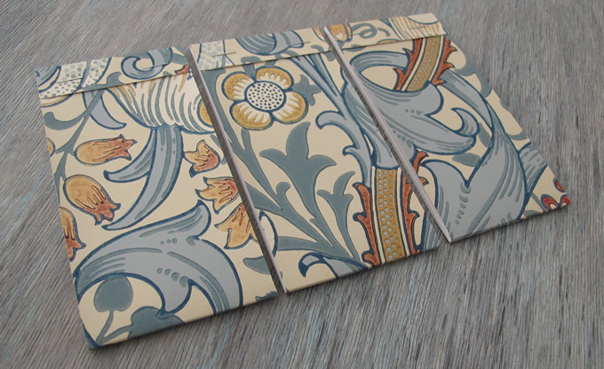 Notebooks with wallpaper sample covers