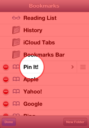 Add a Pinterest Bookmarklet to Safari on your iPhone